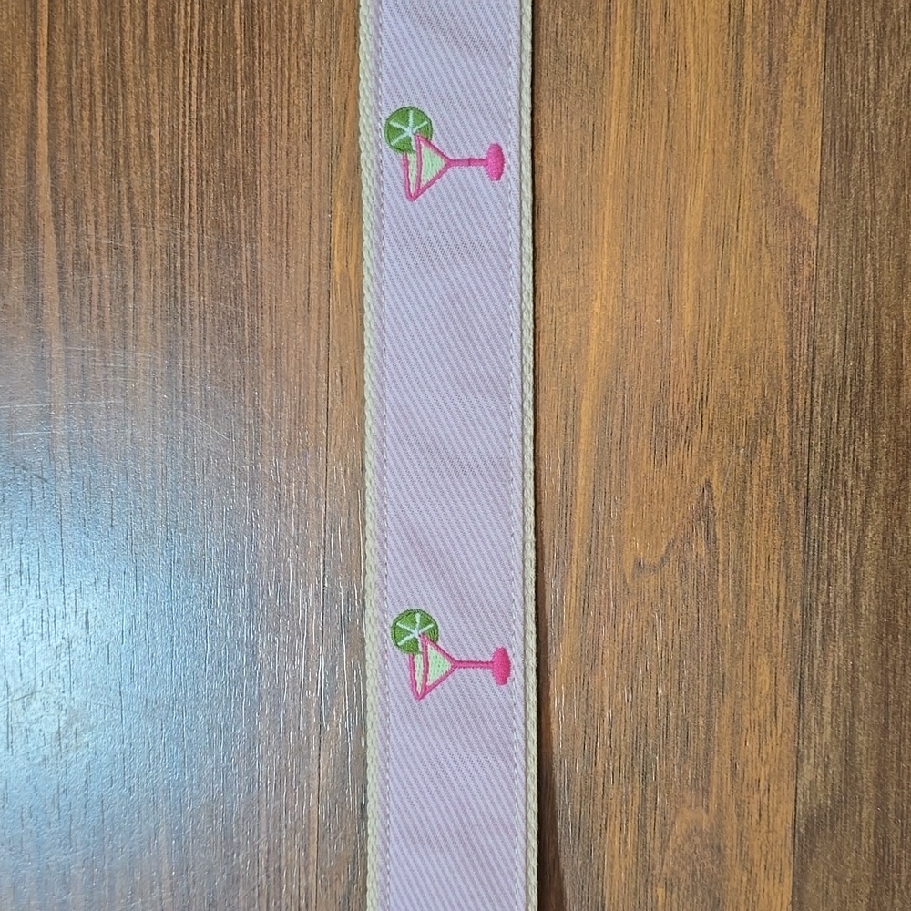 J. Crew Pink Martini Cocktail Embroidered D-Ring Belt - Picture 3 of 10
